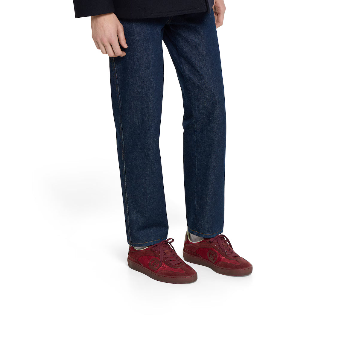 Men's G75 sneaker in Rosso Ancora suede