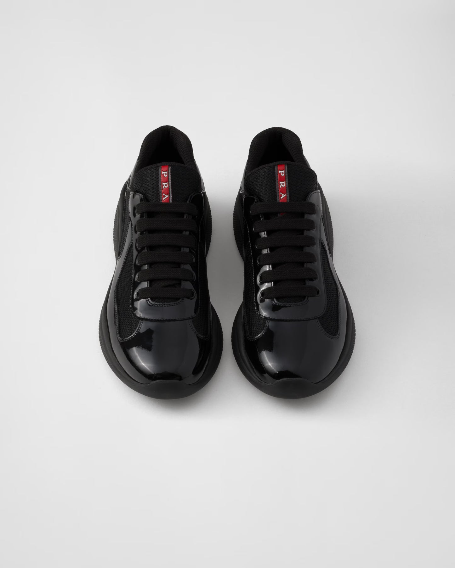 Patent leather and technical fabric Prada America's Cup sneakers