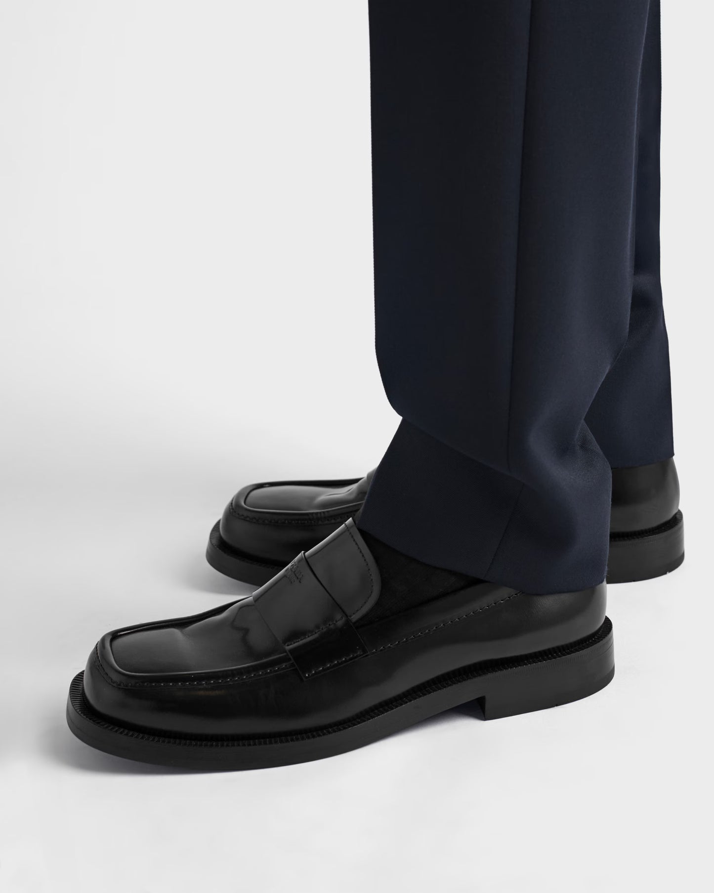 Brushed leather loafers