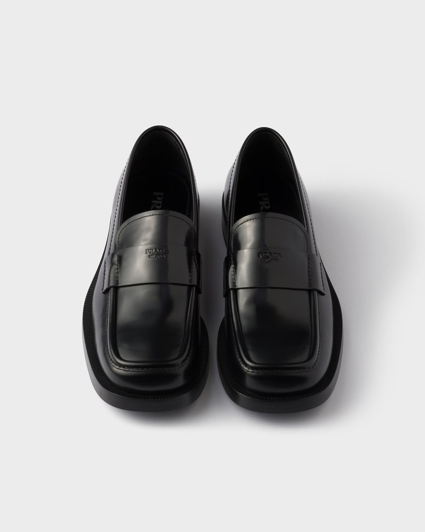 Brushed leather loafers
