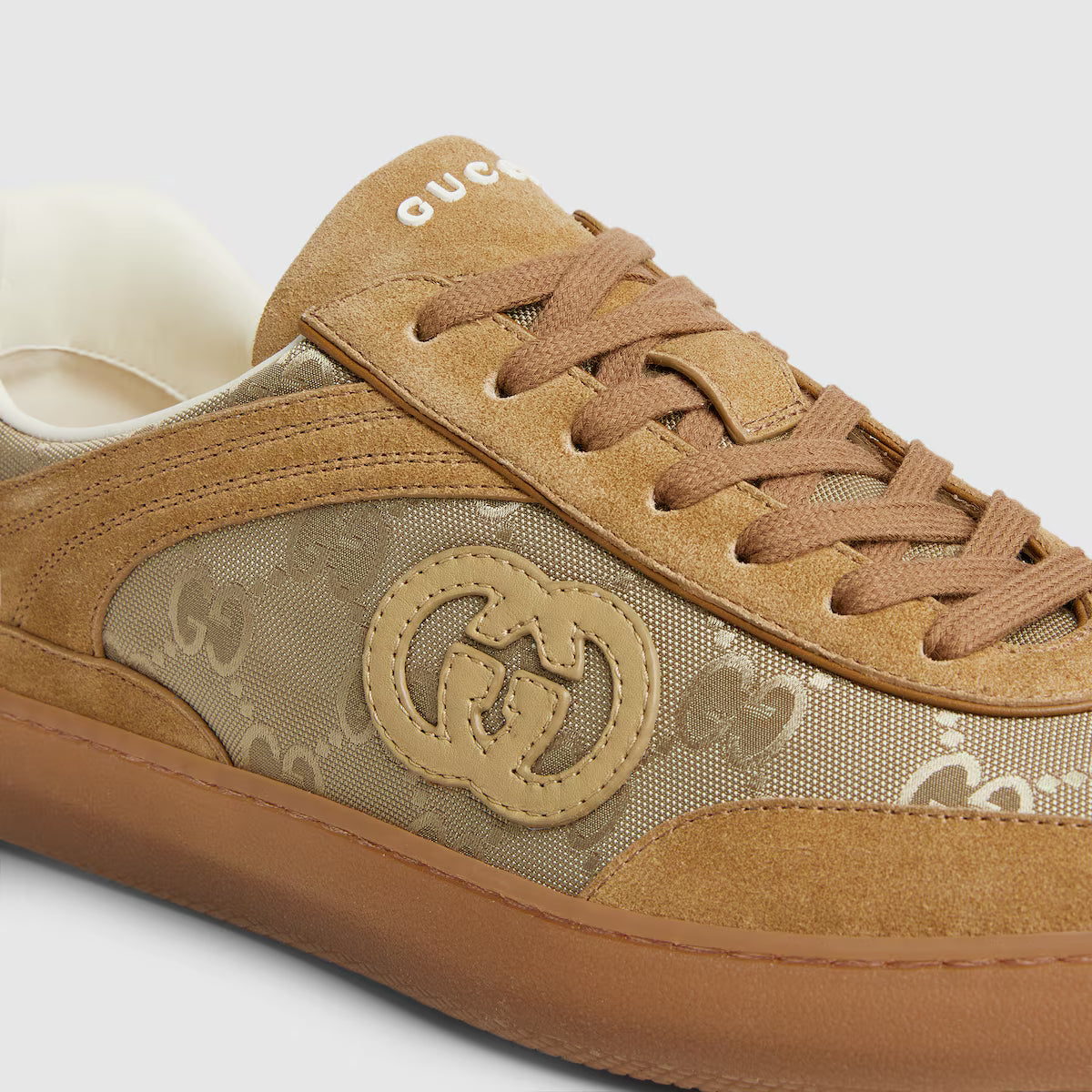 Men's G75 sneaker in beige suede