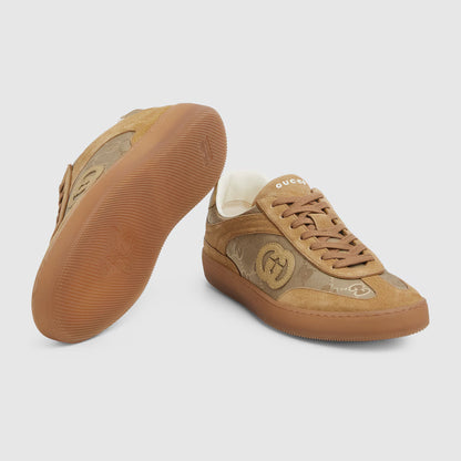 Men's G75 sneaker in beige suede