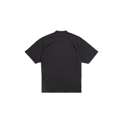 Political Stencil T-shirt Medium Fit in Off Black/white