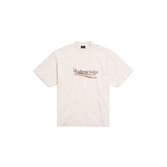 Political Stencil T-shirt Medium Fit in Off White/black