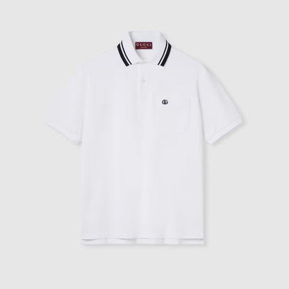 Cotton polo shirt with embroidery