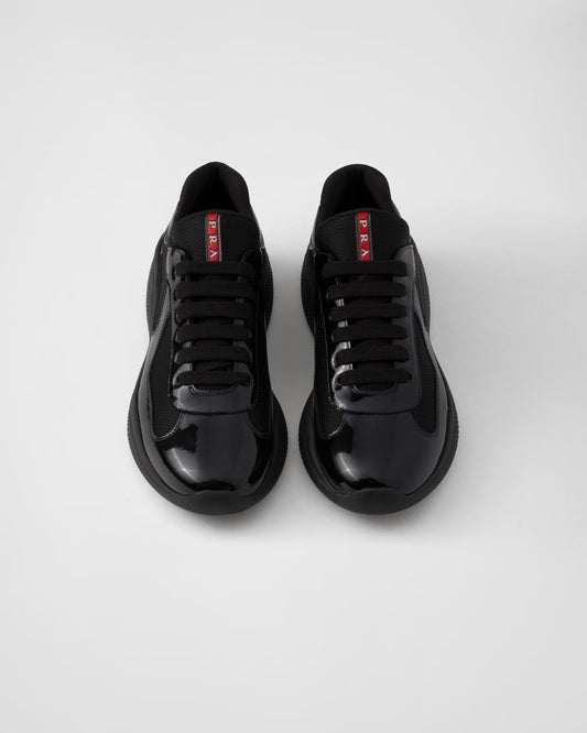 Patent leather and technical fabric Prada America's Cup sneakers