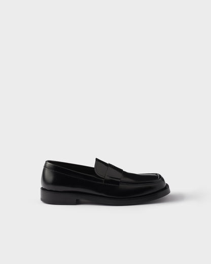 Brushed leather loafers
