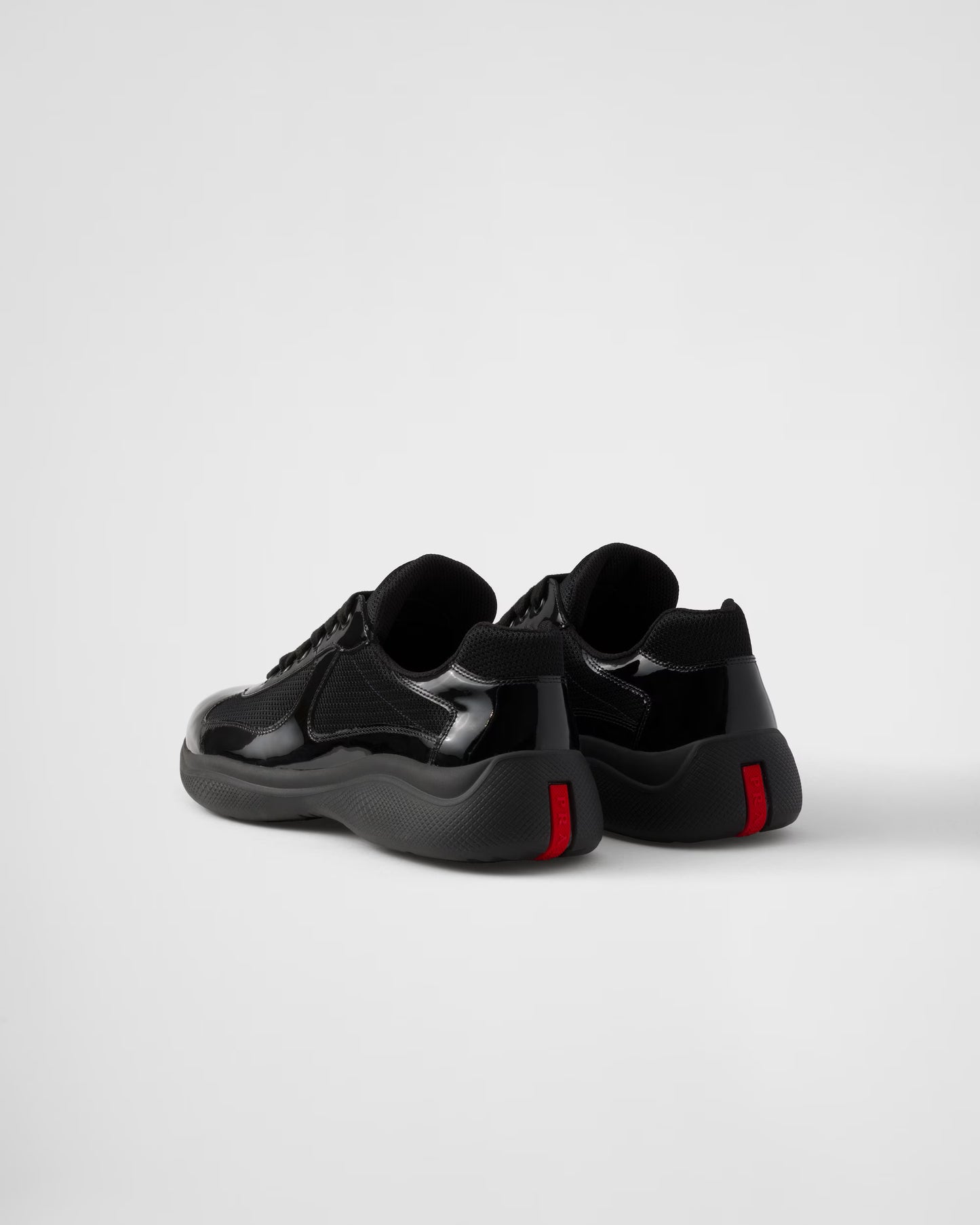 Patent leather and technical fabric Prada America's Cup sneakers