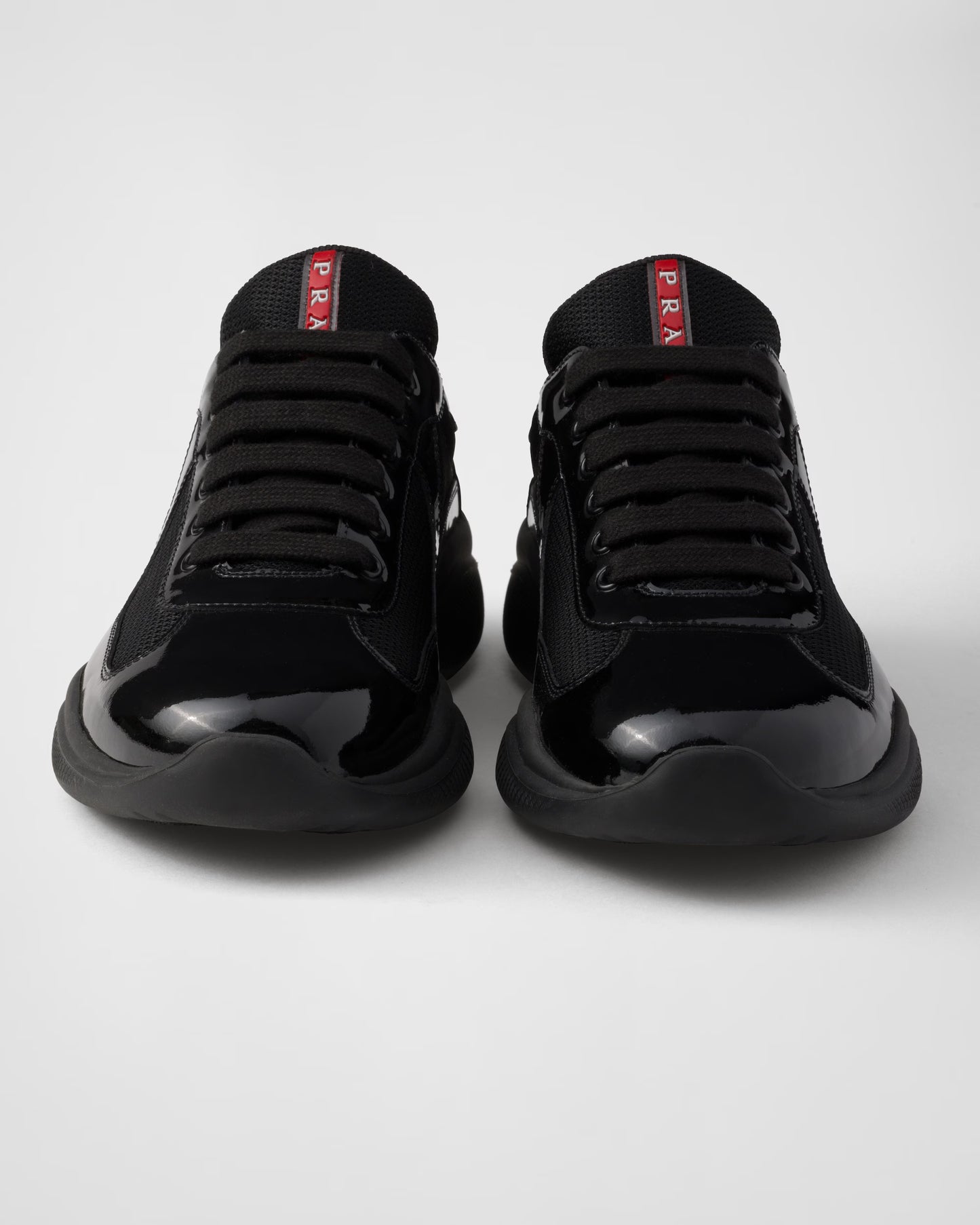 Patent leather and technical fabric Prada America's Cup sneakers
