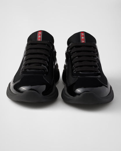 Patent leather and technical fabric Prada America's Cup sneakers