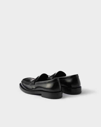 Brushed leather loafers