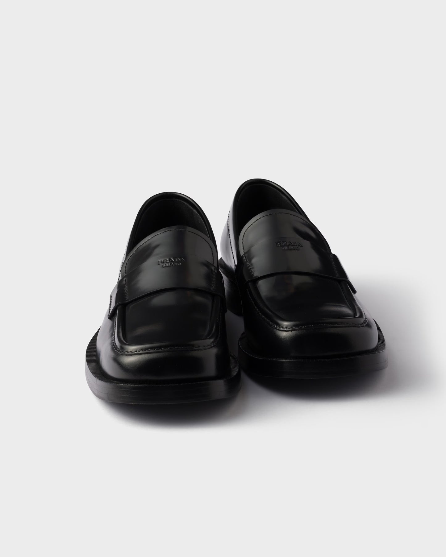 Brushed leather loafers