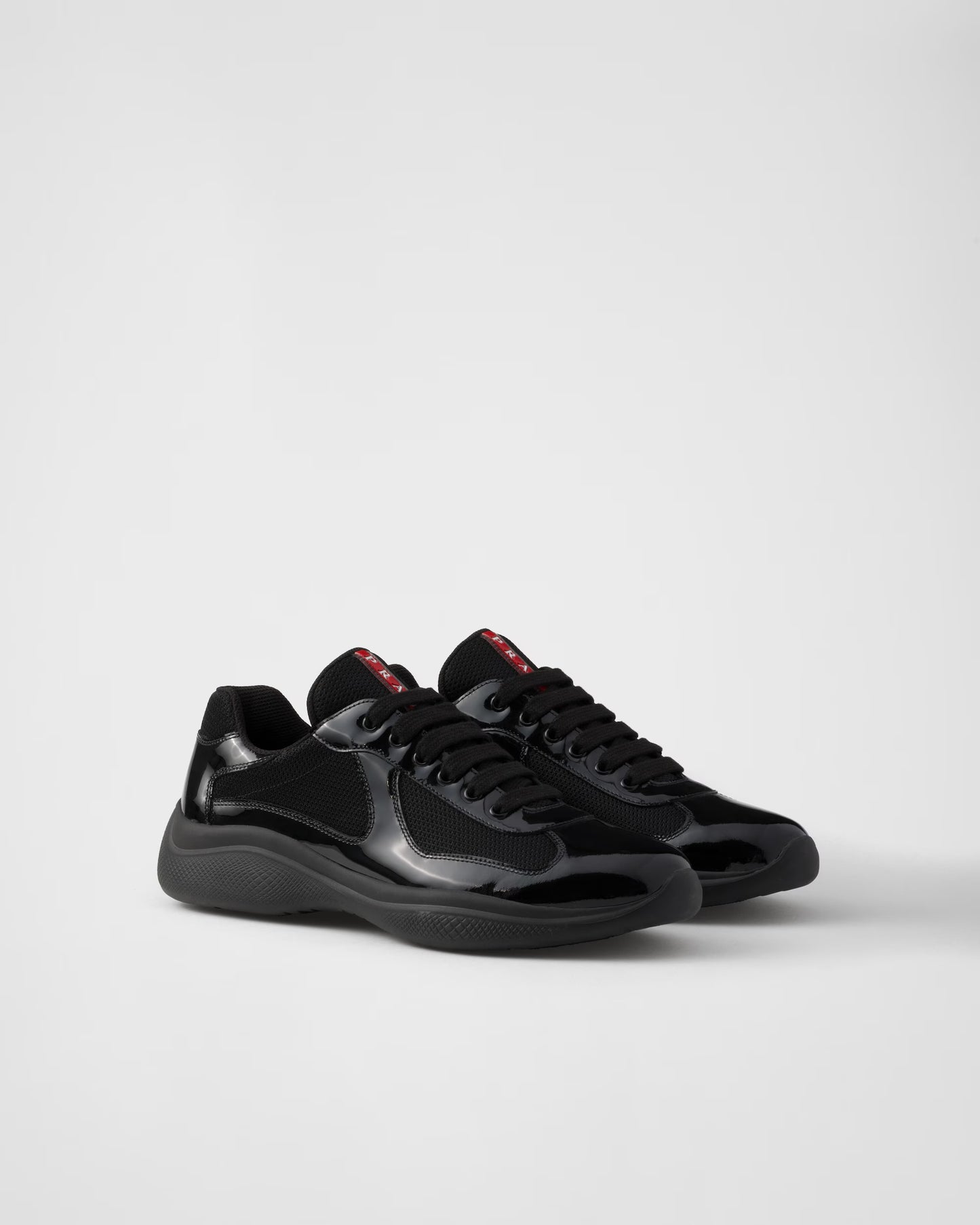 Patent leather and technical fabric Prada America's Cup sneakers