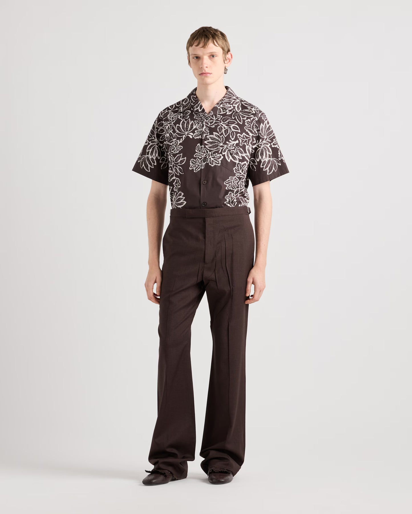 Printed cotton bowling shirt