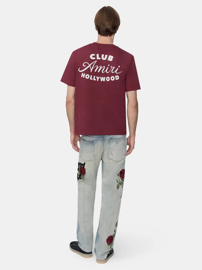 FLORAL SEQUIN REPAIRED SLIM JEAN
