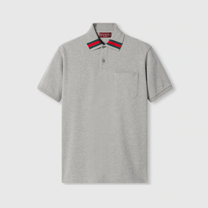 Cotton polo shirt with embroidery