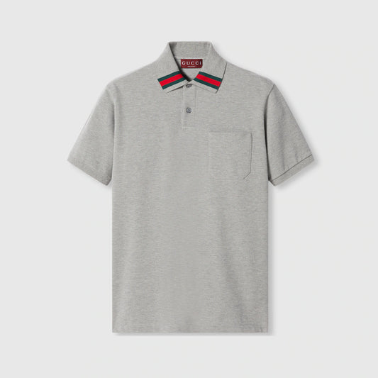 Cotton polo shirt with embroidery