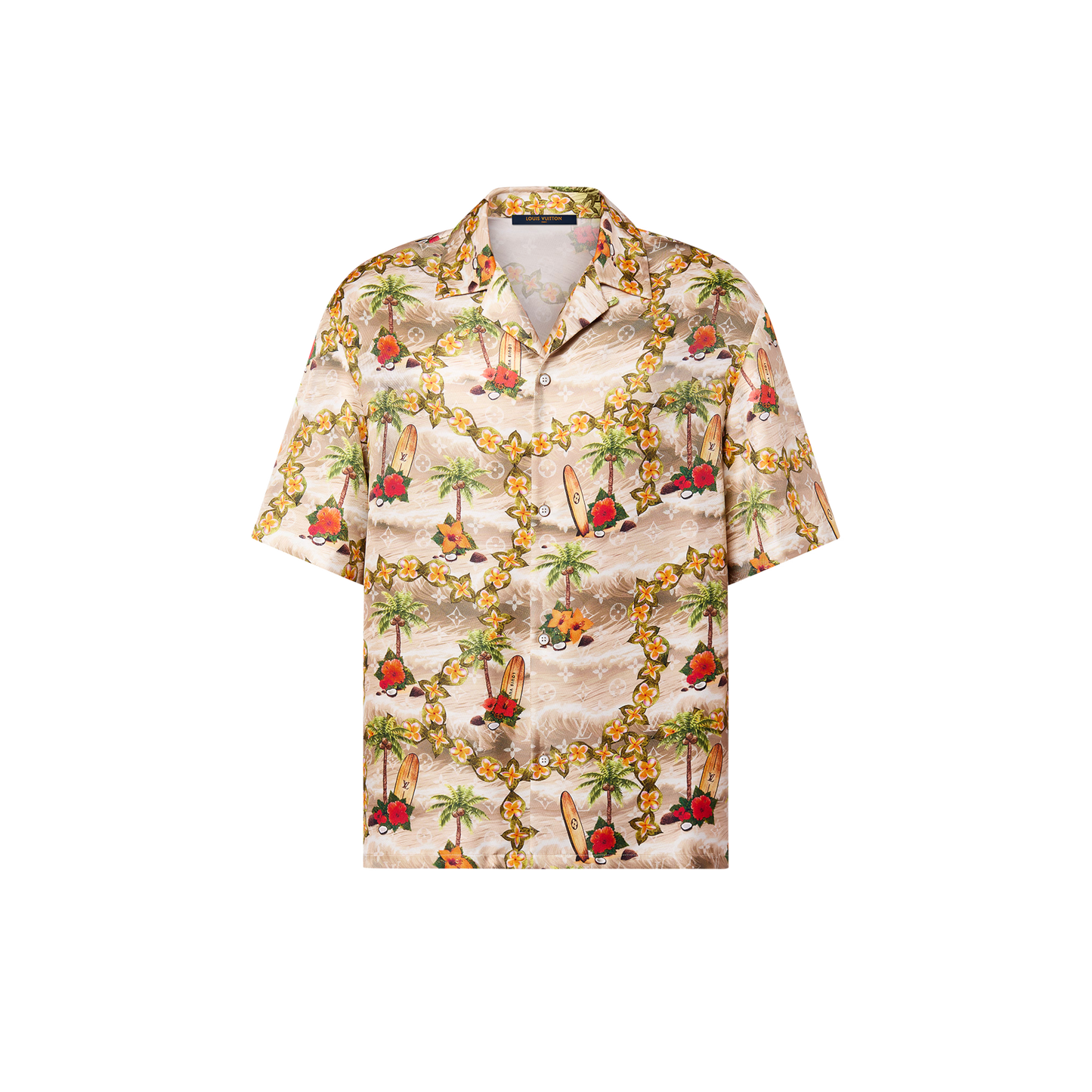 Monogram Short-Sleeved Silk Shirt