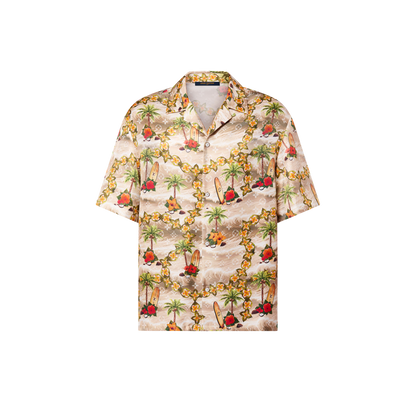 Monogram Short-Sleeved Silk Shirt