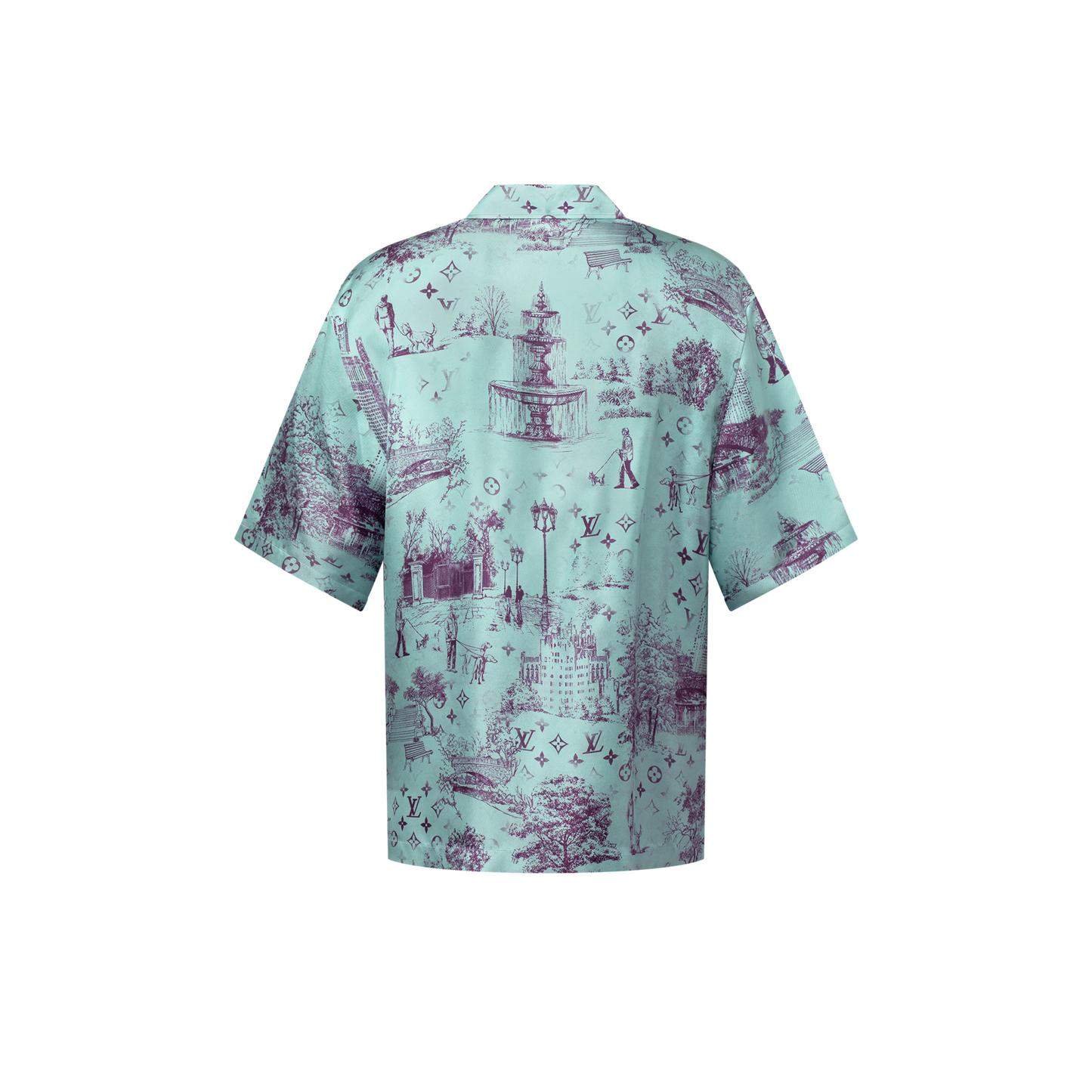 Printed Short-Sleeved Silk Shirt